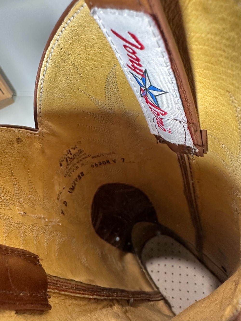 Tony Lama Cowboy Boots Mens 9 Womens 10 10.5 Brown Leather Western Boots Classic - Picture 10 of 10